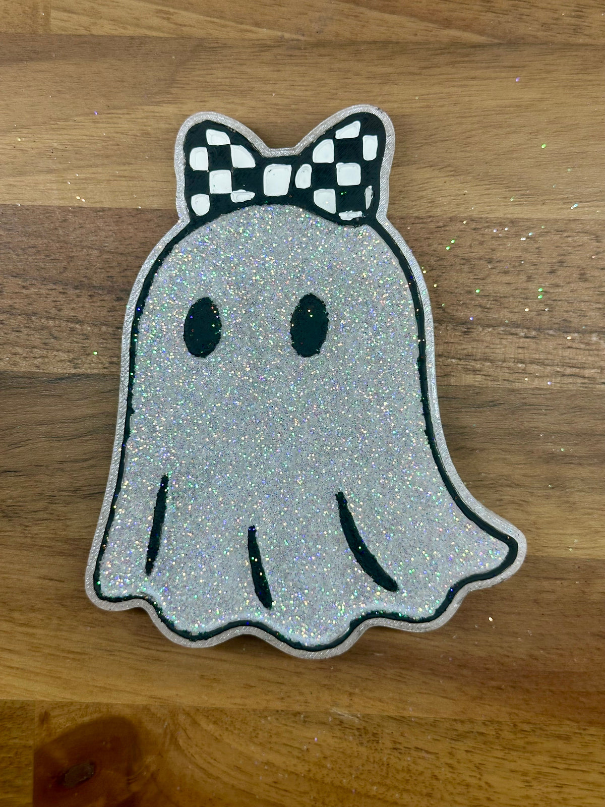 #383 Halloween Checkered Boo Ghost Freshie Mold Exclusive