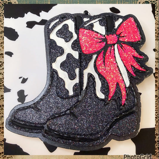 #189 Western Cow Print Boots Freshie Mold Exclusive