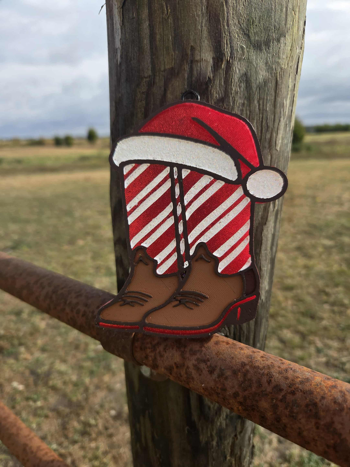 #46 Christmas Candy Cane Western Boots Freshie Mold Exclusive