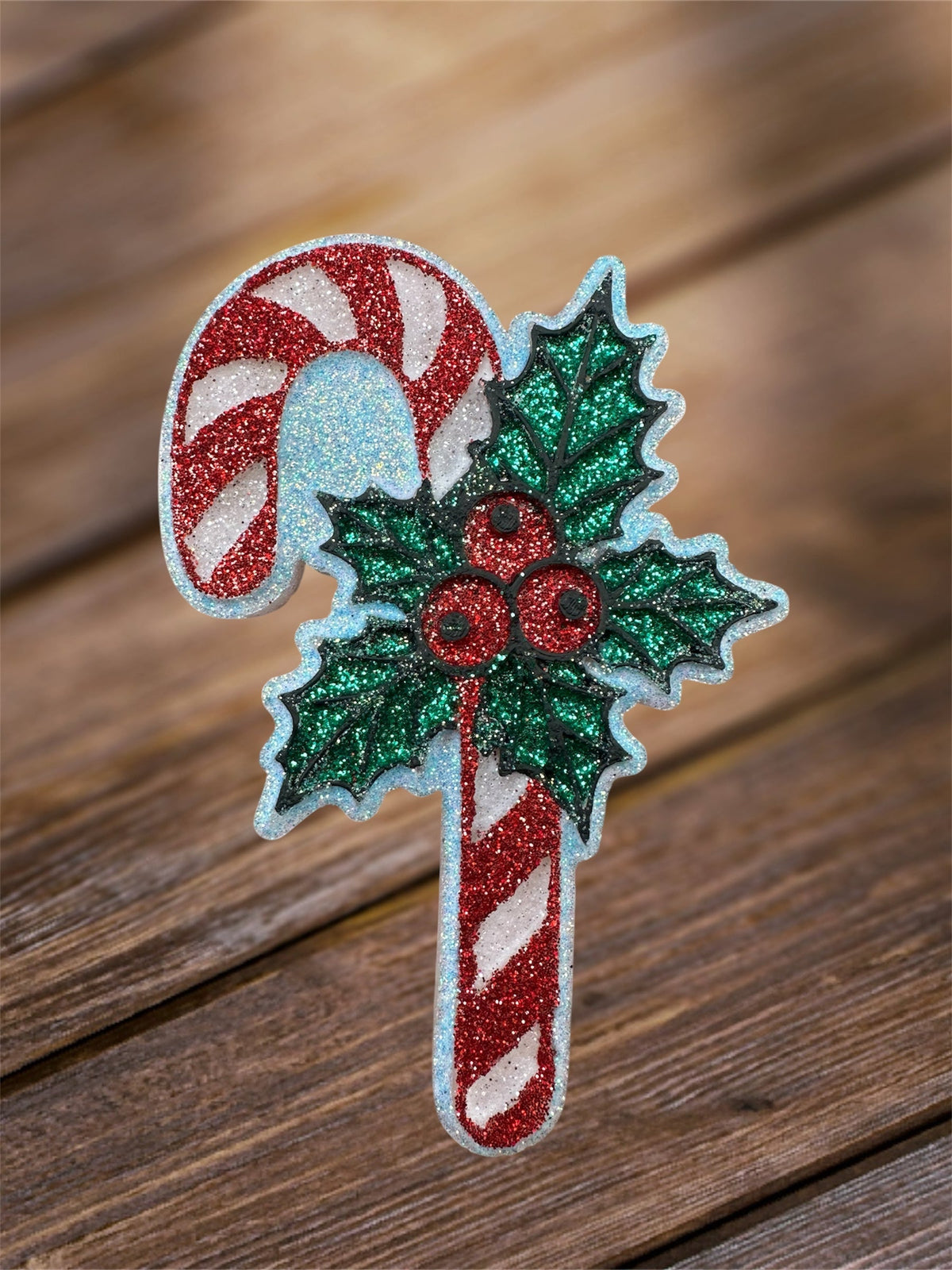 #24 Christmas Holly Candy Cane Freshie Mold Exclusive