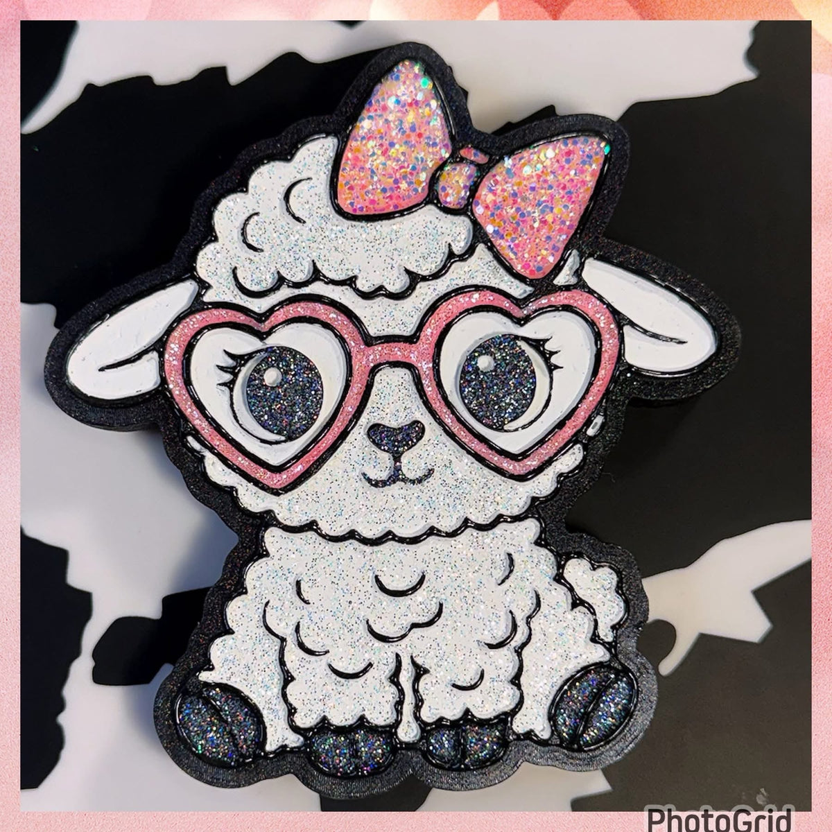 #124 Valentines Lamb Sheep Heart Glasses Freshie Mold Exclusive