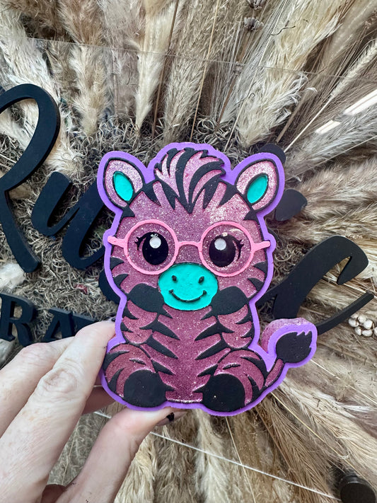 #511 Zebra Glasses Geek Squad Animal Freshie Mold Exclusive