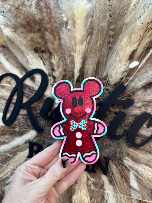 #532 Gingerbread Man Mouse Ears Magical Christmas Freshie Mold Exclusive Can be used with Leopard & Lace Cardstock