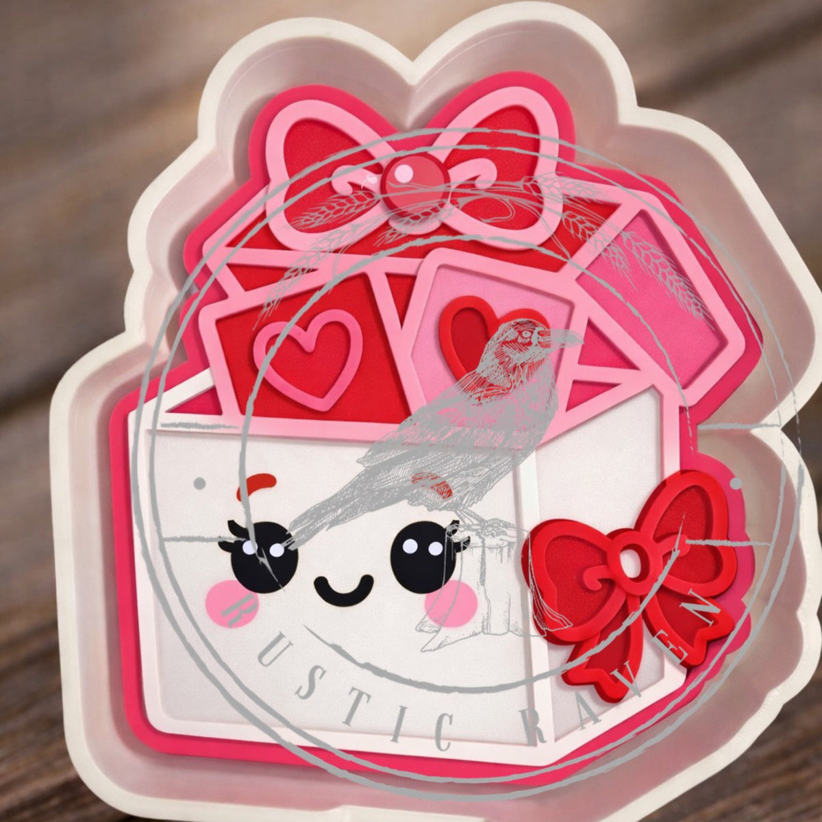 #98 Valentines Heart Card Box Freshie Mold Exclusive
