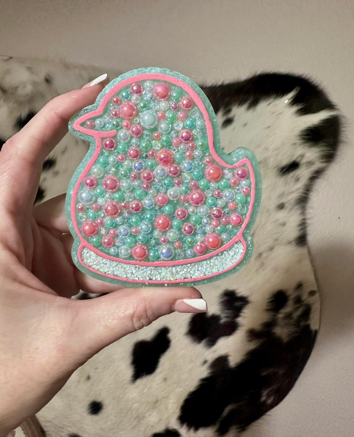 #251 Easter Chick Peep Exclusive Freshie Mold Can Be Used With Leopard & Lace Cardstock