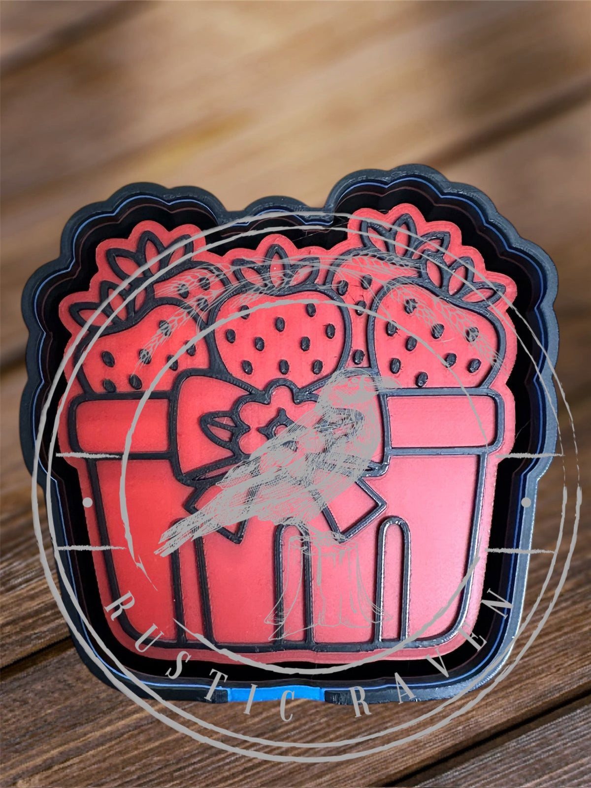 #88 Strawberries Strawberry Basket With Flower & Bow Freshie Mold Exclusive