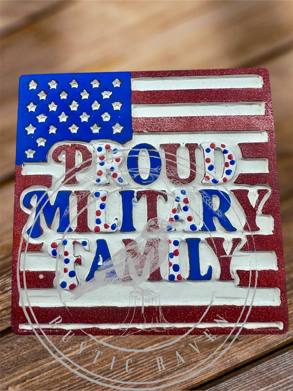 #135 American Flag Patriotic Military Family Freshie Mold Exclusive