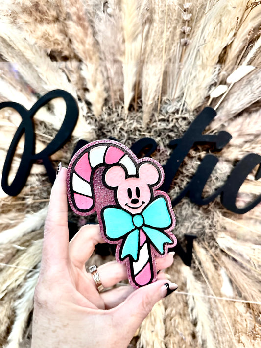 #536 Candy Cane Bow Mouse Ears Magical Christmas Freshie Mold Exclusive Can be used with Leopard & Lace Cardstock