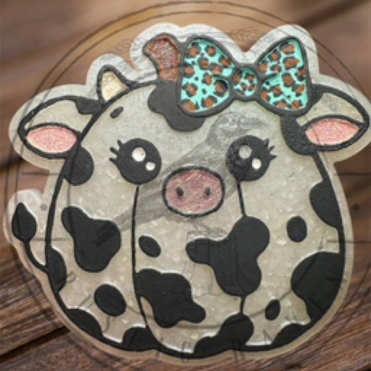 #387 Halloween Penny Pumpkin Cow Plain Freshie Mold Exclusive
