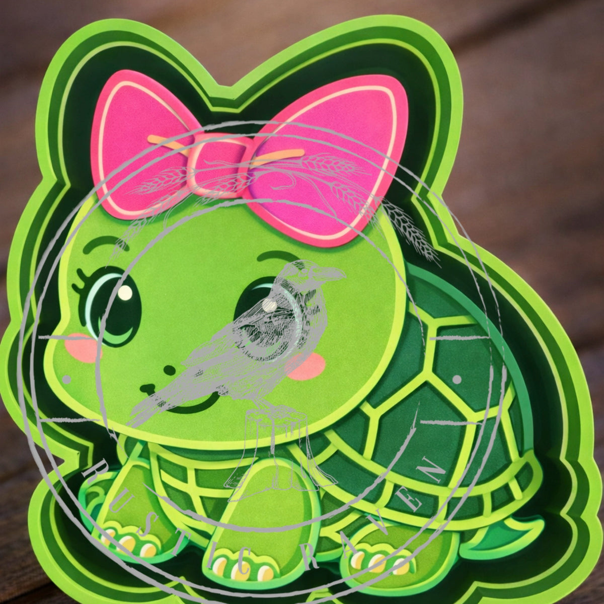#227 Turtle With Bow Freshie Mold Exclusive