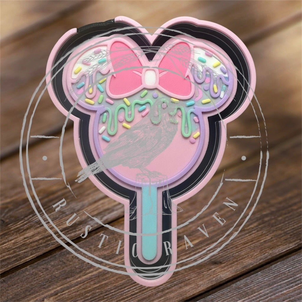#441 Magical Halloween Mouse Bow Ears Lollipop freshie mold exclusive can be used with Leopard & Lace cardstock