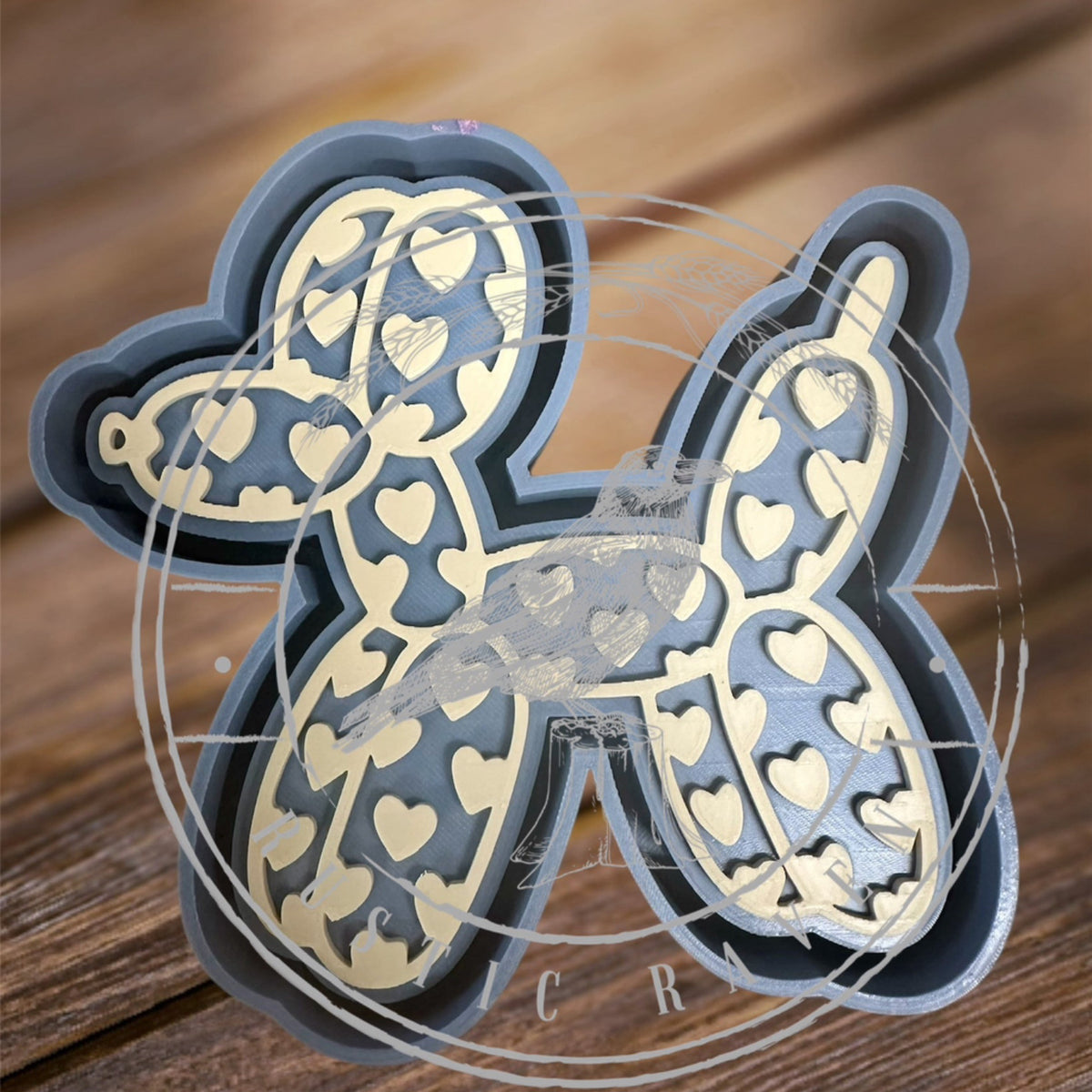 #119 Valentines Heart Balloon Dog Freshie Mold Exclusive Can Be Used With Leopard & Lace Cardstock