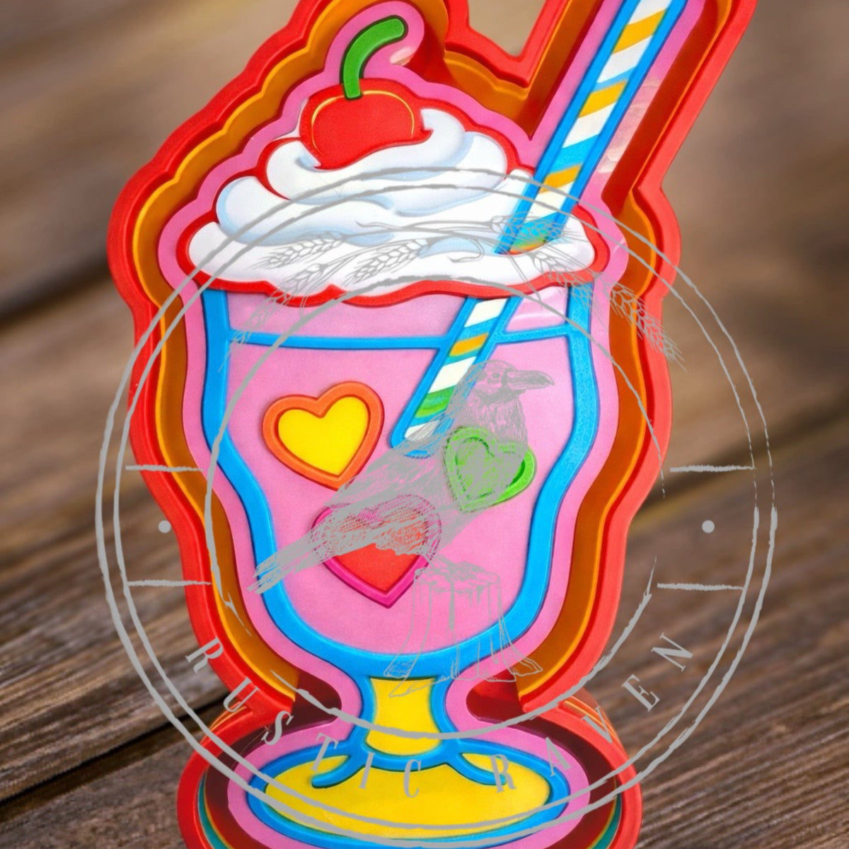 #77 Valentines Soda Fountain Hearts Milkshake Freshie Mold Exclusive