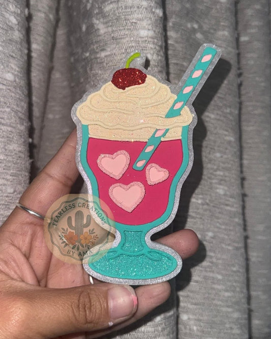 #77 Valentines Soda Fountain Hearts Milkshake Freshie Mold Exclusive