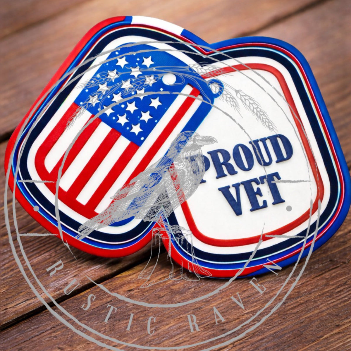 #139 Military Proud Vet Veteran Dog Tag Freshie Mold Exclusive