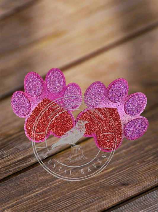 #125 Valentines Pet Paw Prints Heart Dog Cat Vent 3" Freshie Mold Exclusive
