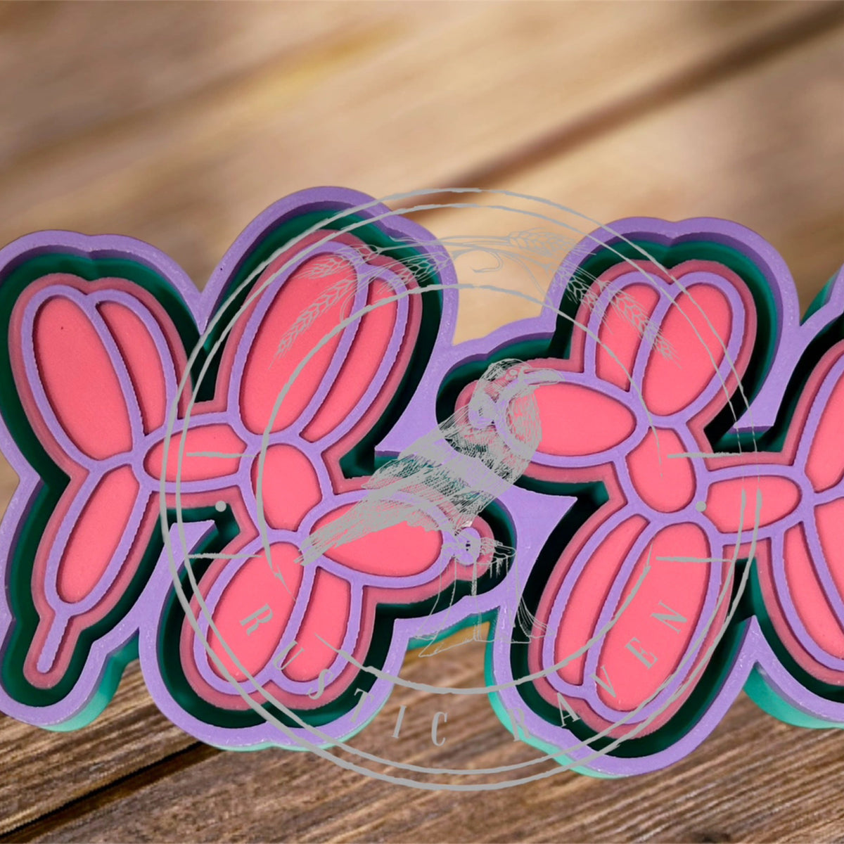 #296 Balloon Dog Vent Clip 3” Freshie Mold Exclusive can be used with Leopard & Lace Cardstock