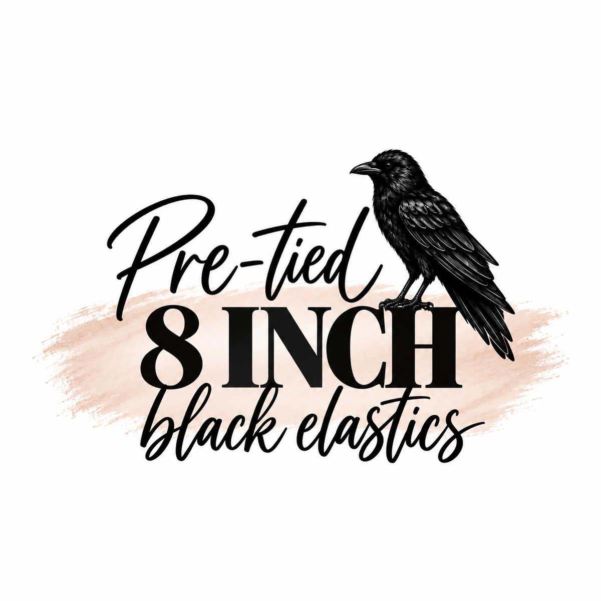 Pre-tied 8” Black String Elastic Stretch Loops