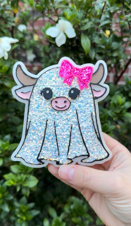 #397 Halloween Daisy Mae Cow Highland Ghost Freshie Mold Exclusive can be used with Leopard & Lace Cardstock