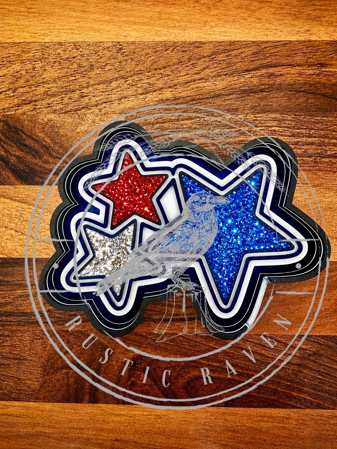 #365 American Patriotic Stars Freshie Mold Exclusive Can Be Used With Leopard & Lace Cardstock