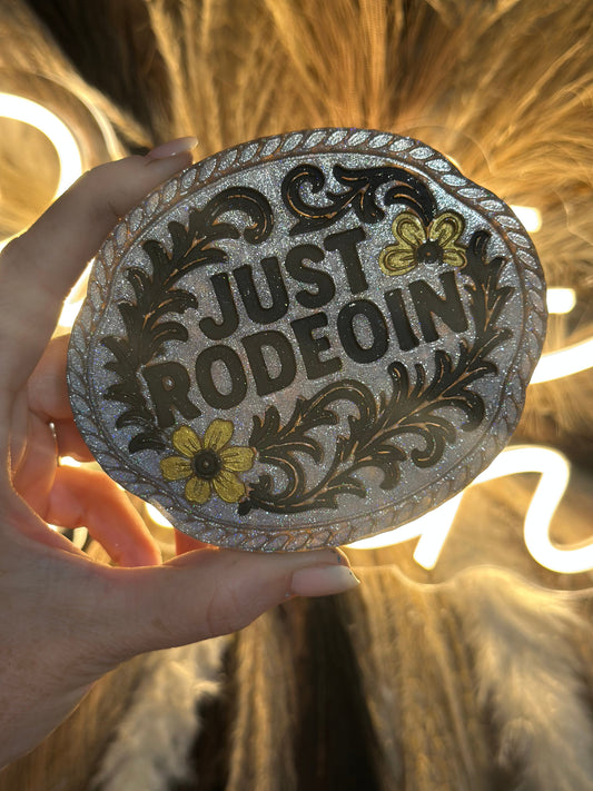 #174 Rodeo Western Belt Buckle Freshie Mold Exclusive