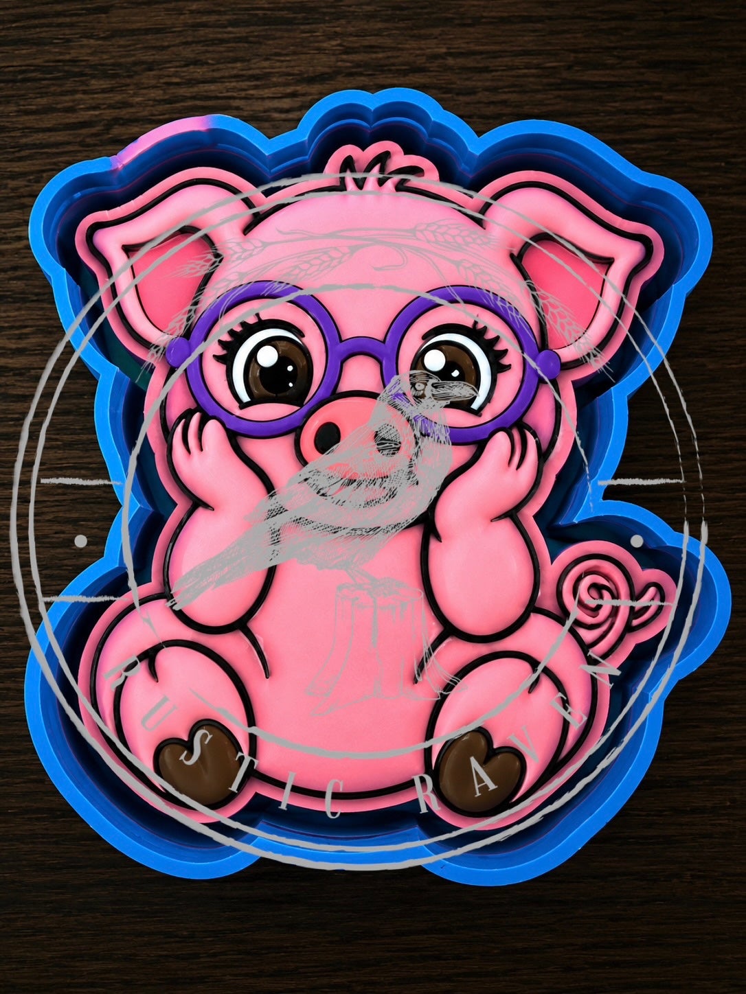 #467 Pig Glasses Freshie mold exclusive