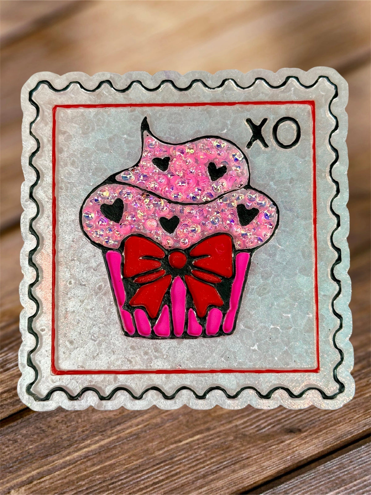 #97 Valentines Heart Cupcake Postage Stamp Freshie Mold Exclusive