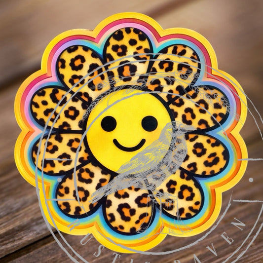 #247 Smiley Spring Flower Freshie Mold Exclusive Can Be Used With Leopard & Lace Cardstock