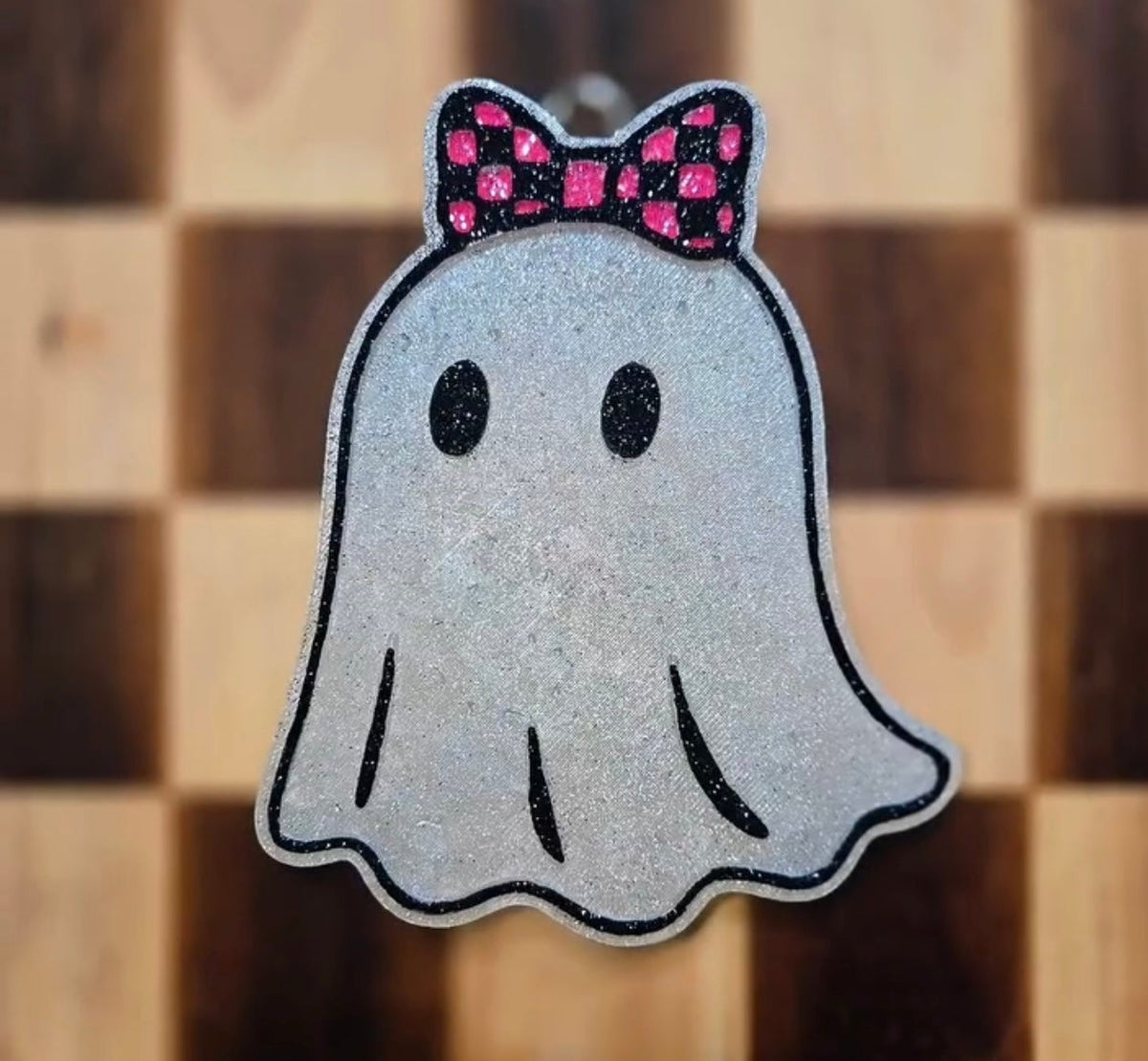 #383 Halloween Checkered Boo Ghost Freshie Mold Exclusive