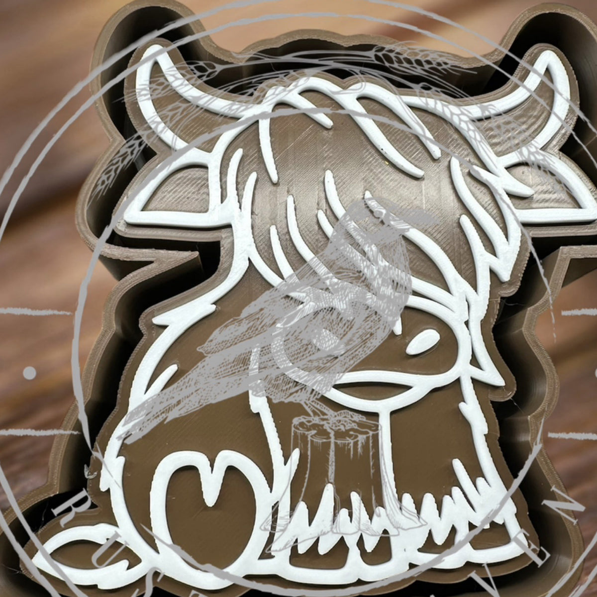 #334 Western Highland Cow Exclusive can be use with Leopard & Lace Cardstock