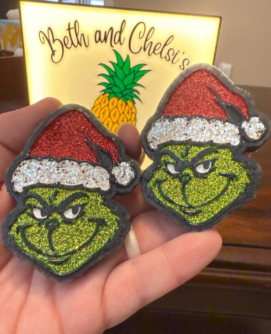 #70 Christmas Santa Green Man Vents 3” Freshie Mold Exclusive