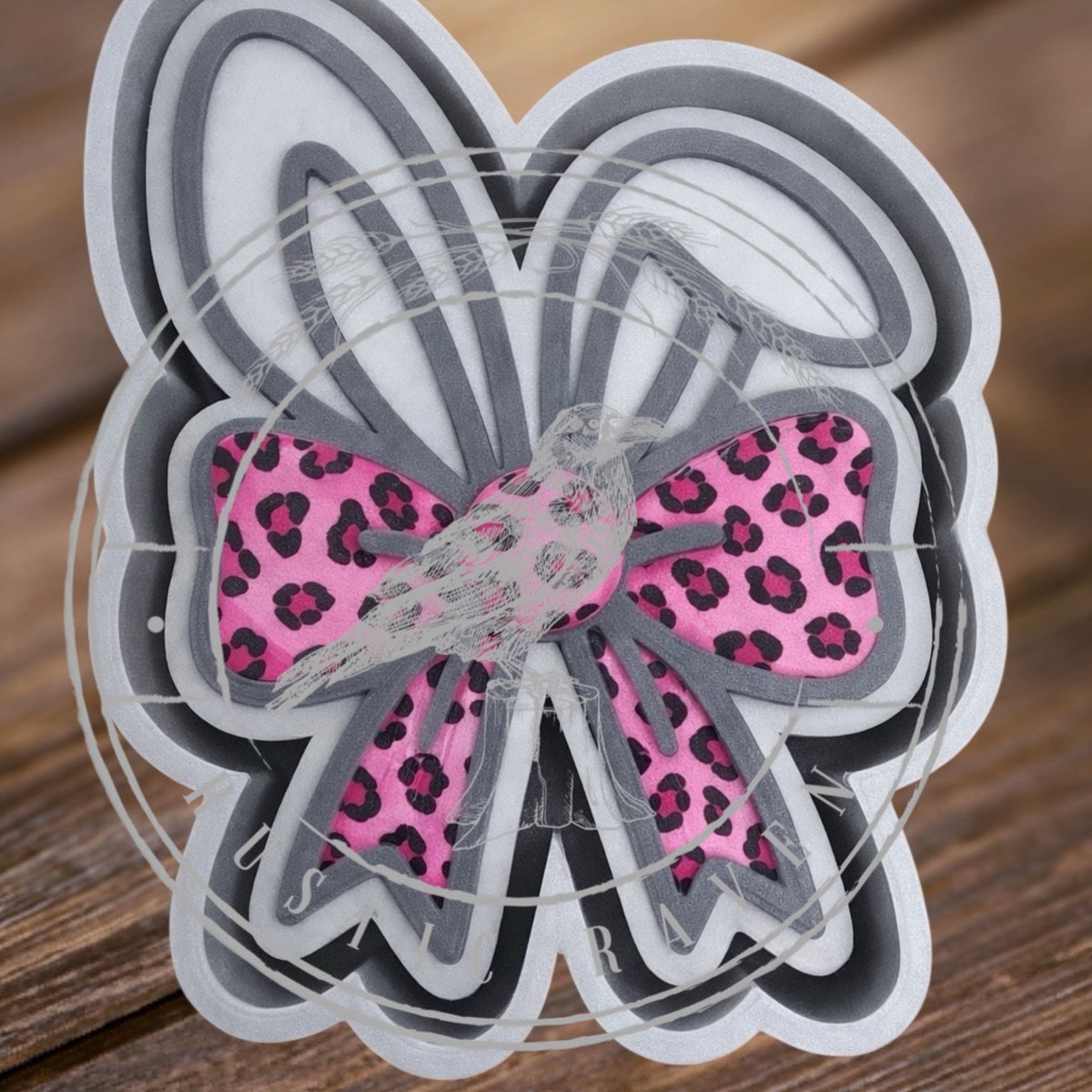 #259 Easter Bunny Rabbit Ears With Bow Freshie Mold Exclusive Can Be Used With Leopard & Lace Cardstock