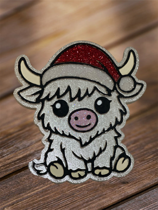 #53 Daisy Mae Highland Cow Santa Freshie Mold Exclusive