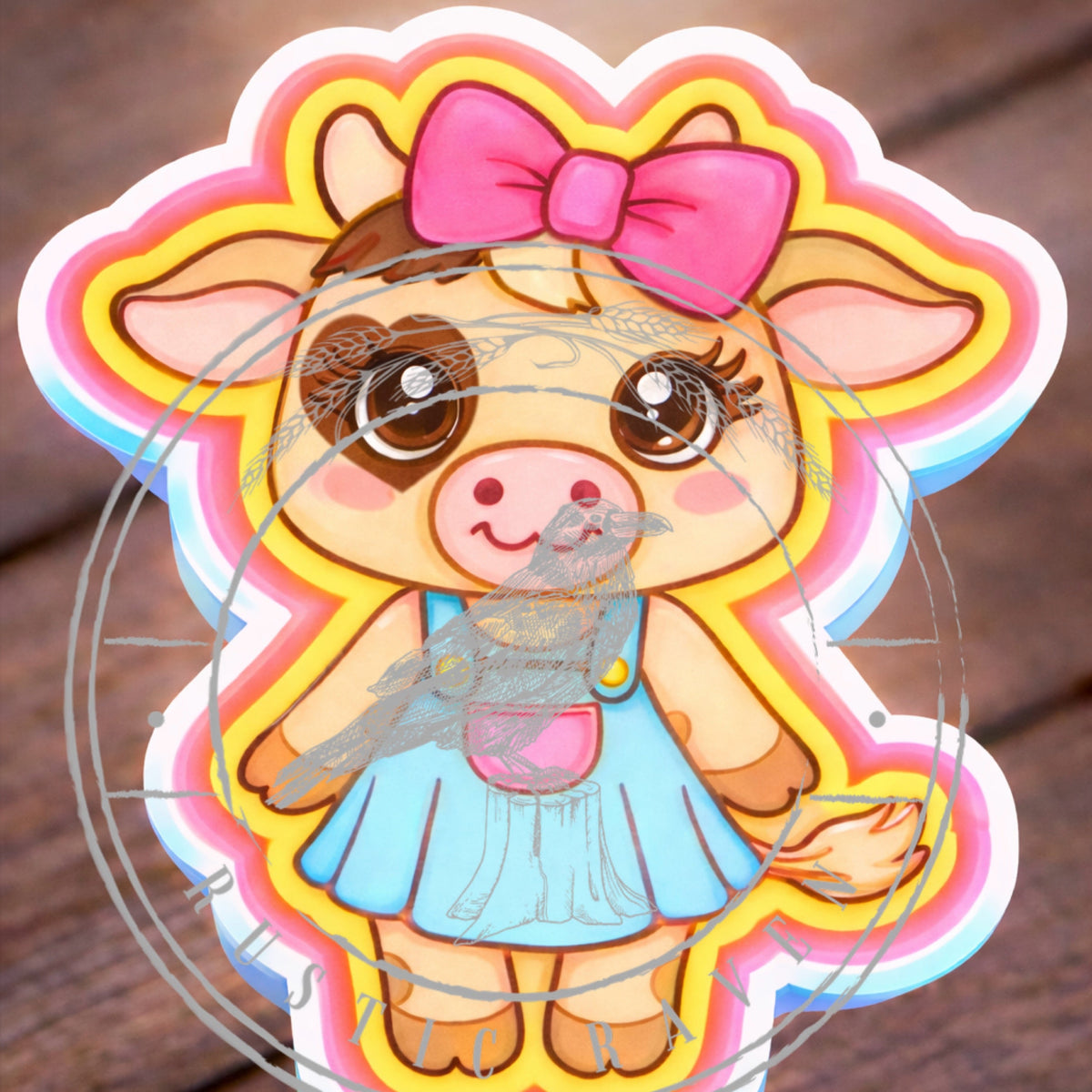 #244 Cow With Bow In Dress Freshie Mold Exclusive