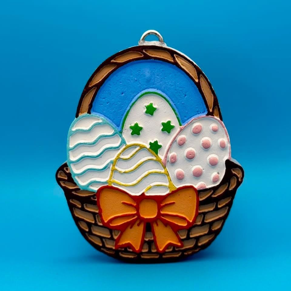 #261 Easter Basket With Eggs Freshie Mold Exclusive Can Be Used With Leopard & Lace Cardstock