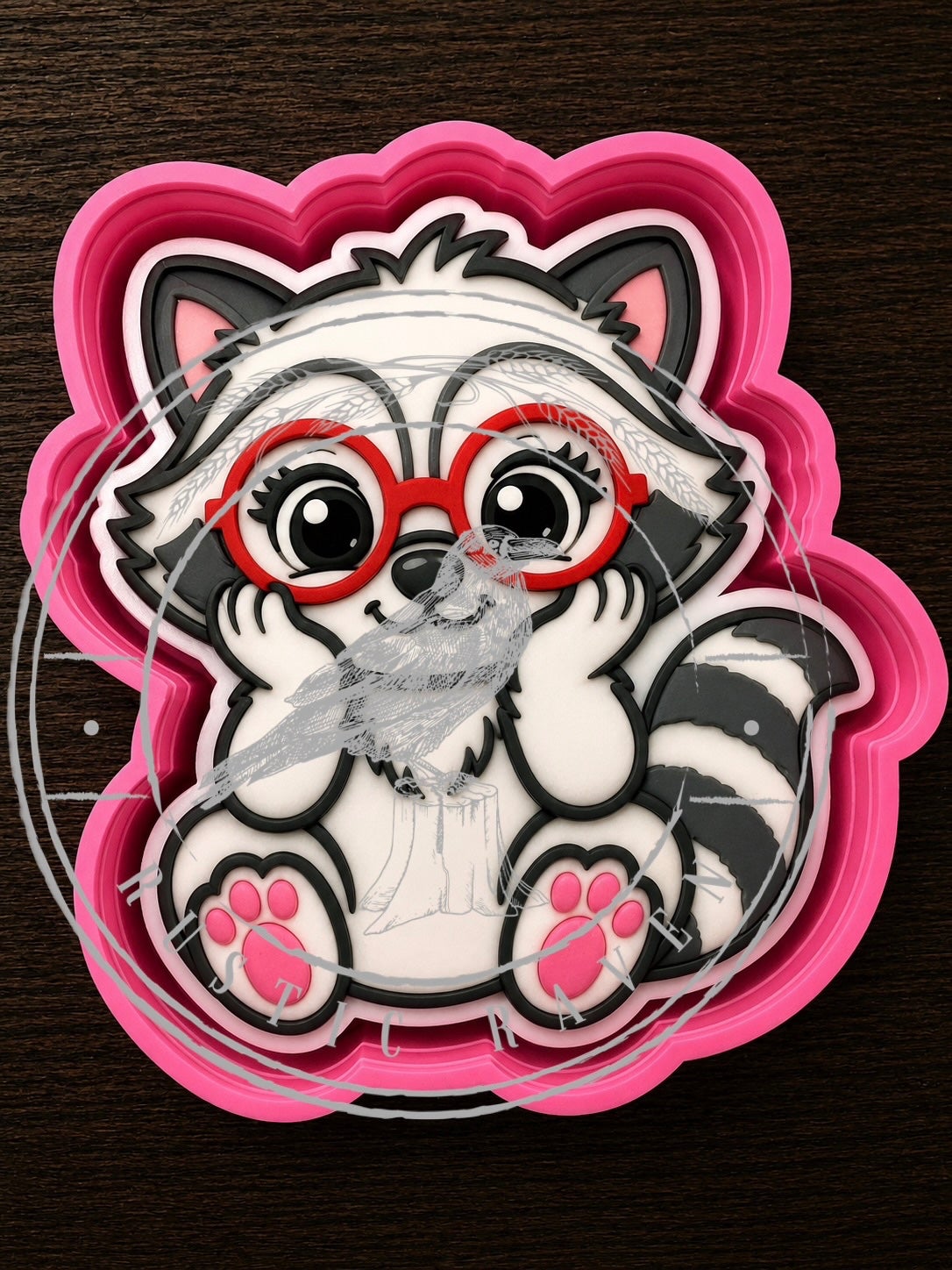 #462 Racoon Glasses freshie mold exclusive