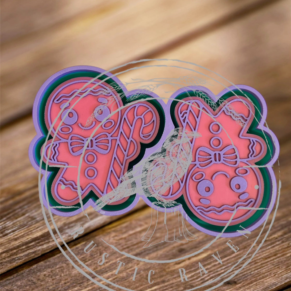 #71 Christmas Gingerbread Cookie Vent Clip 3” Freshie Mold Exclusive can be used with Leopard & Lace Cardstock