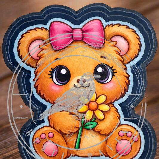 #237 Bear Bow Flower Freshie Mold Exclusive