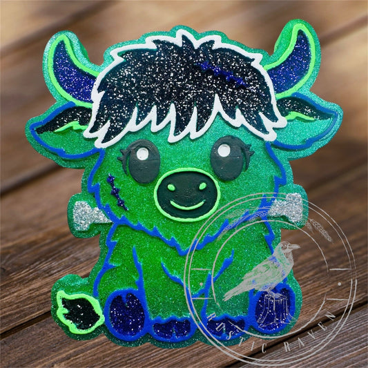 #403 Halloween Frankenstein Cow Highland Daisy Mae exclusive freshie mold