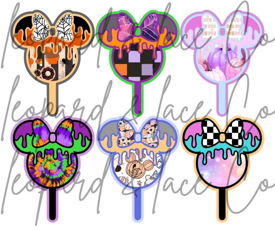 #441 Magical Halloween Mouse Bow Ears Lollipop freshie mold exclusive can be used with Leopard & Lace cardstock