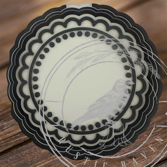 Scalloped Circle for 2 1/2" card stock can be used with Leopard & Lace Cardstock