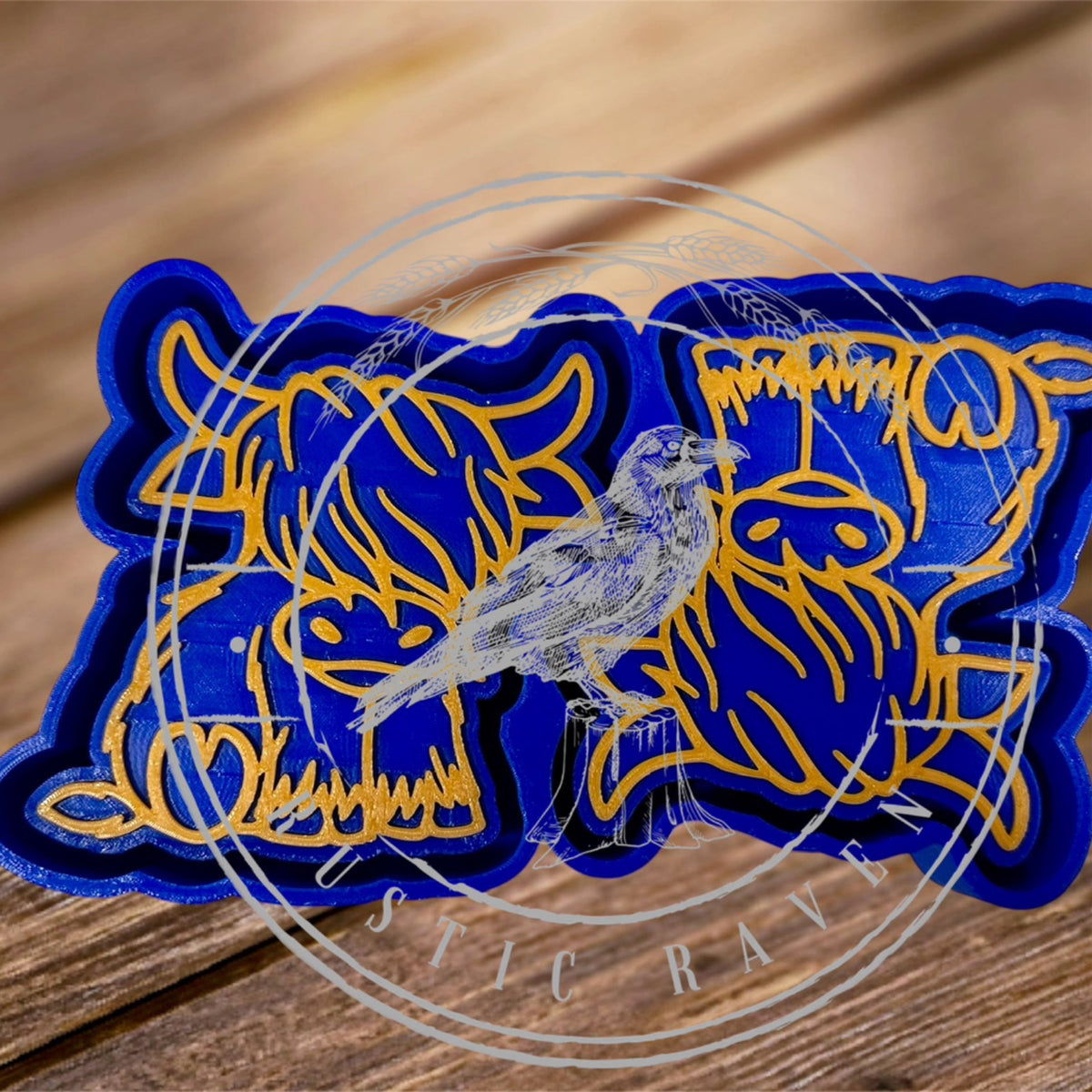 #311 Highland Cow Vent Clip 3” Freshie Mold Exclusive Can be used with Leopard & Lace Cardstock