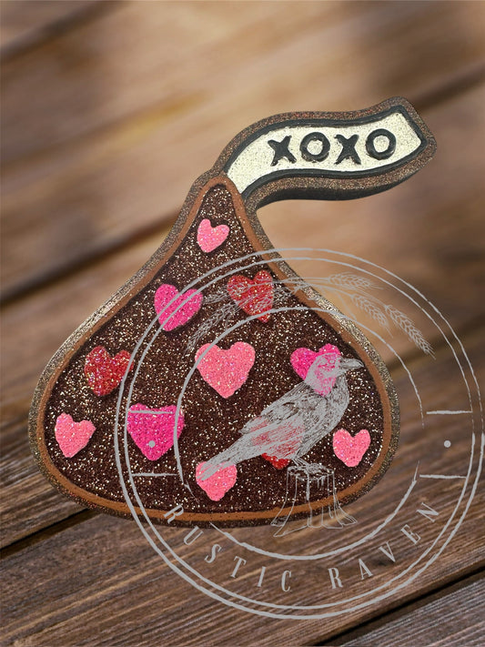 #116 Valentines Candy Kiss Hearts Freshie Mold Exclusive Can Be Used With Leopard & Lace Cardstock