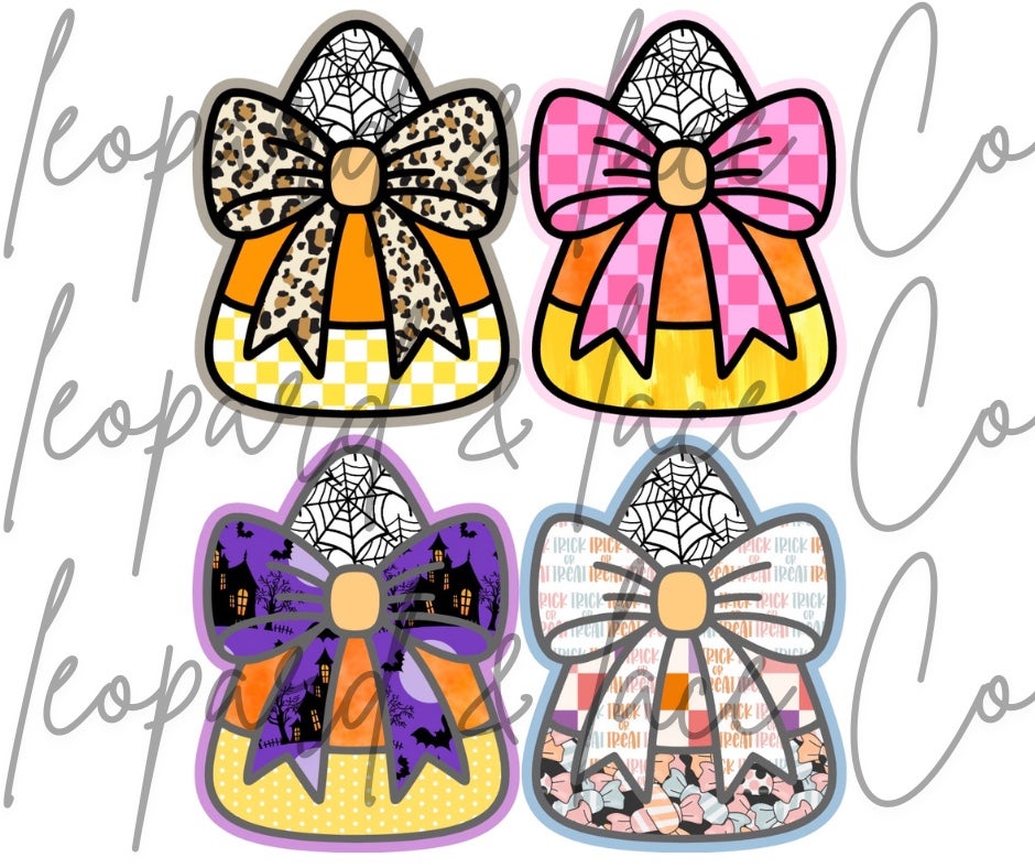 #396 Halloween Candy Corn With Bow Freshie Mold Exclusive can be used with Leopard & Lace Cardstock