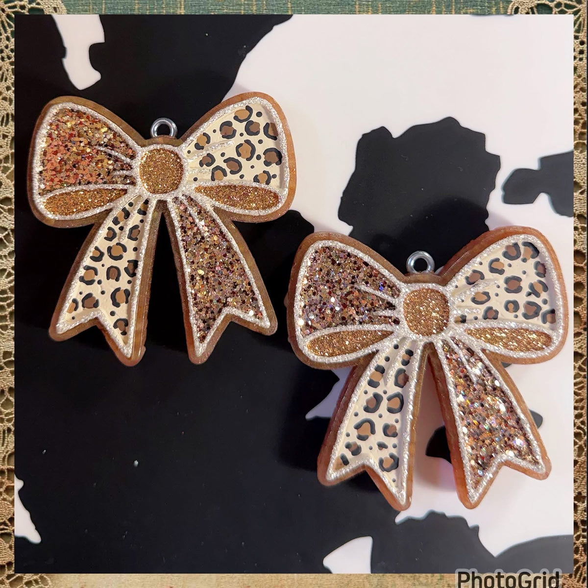 #301 Bow Vent Clip 3” Freshie Mold Exclusive can be used with Leopard & Lace Cardstock