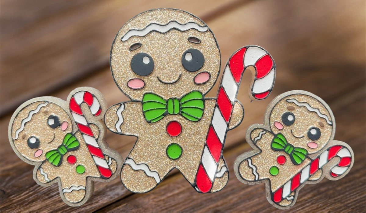 #71 Christmas Gingerbread Cookie Vent Clip 3” Freshie Mold Exclusive can be used with Leopard & Lace Cardstock