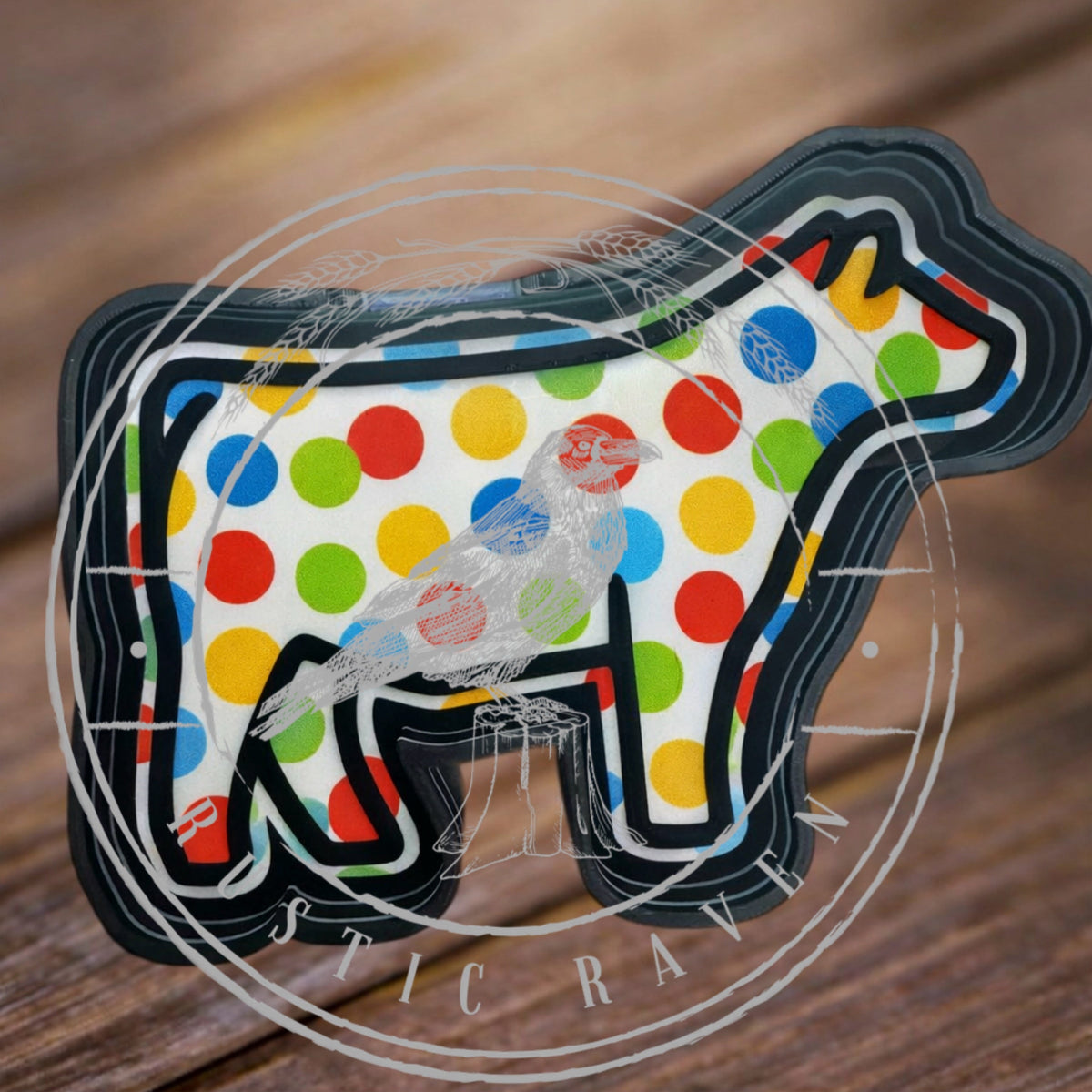 #146 Western Show Steer Cow Freshie Mold Can Be Used With Leopard & Lace Cardstock