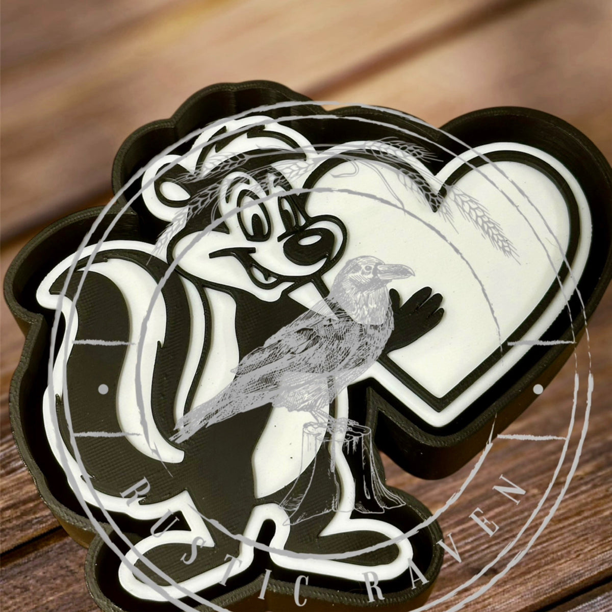 #127 Valentines Skunk Heart Freshie Mold Exclusive