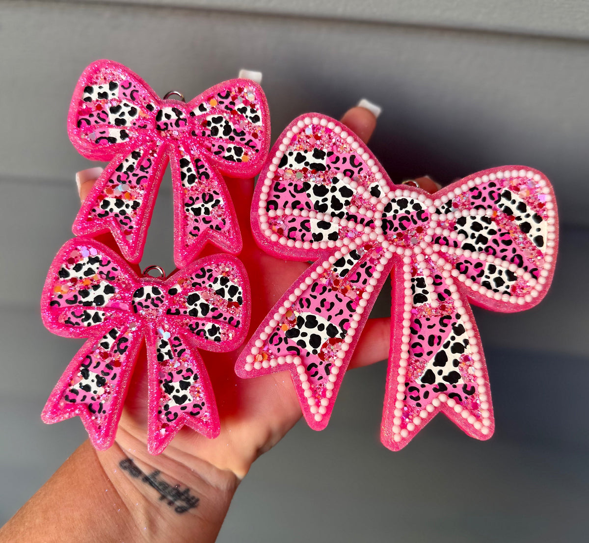 #301 Bow Vent Clip 3” Freshie Mold Exclusive can be used with Leopard & Lace Cardstock