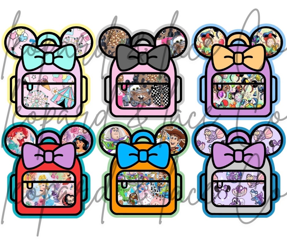 #442 VIP Inspired Ears Back Pack backpack With Bow Freshie Mold Exclusive can be used with Leopard & Lace Cardstock